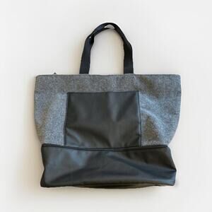 Dress Shoe Warehouse Felted Tote Bag Gray Black Travel Shoulder‎ Minimal Large